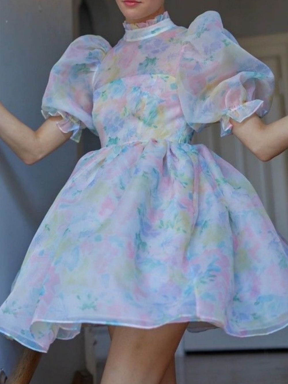 Selkie Sweetcorn Royal Puff Dress